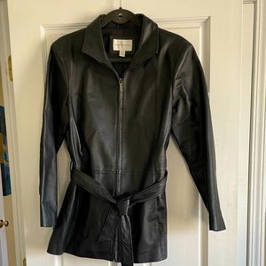 Worthington Leather Coat w/ belt